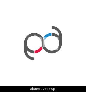 letters pd infinity loop simple geometric linear logo vector Stock Vector