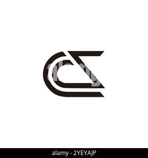 letters cs stripes simple geometric line logo vector Stock Vector