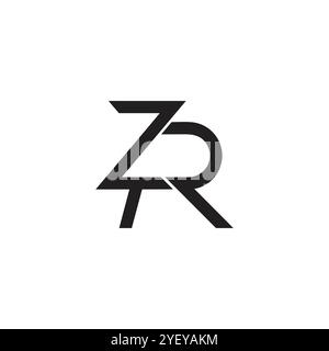 letters zr simple geometric linear logo vector Stock Vector