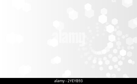 stylish white background with spiral hexagonal shapes Stock Vector