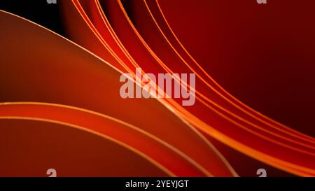 abstract background paper roll layers orange colour desktop wallpaper backdrop Stock Photo
