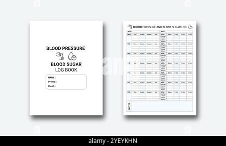 KDP Log Book Interior Vectors Stock Vector