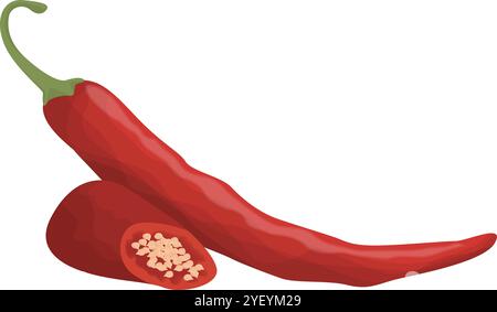 Spicy Jalapeno Chilli Vector Icon Isolated on White Background Stock Vector