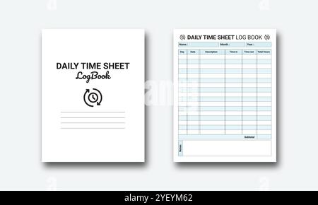 KDP Log Book Interior Vectors Stock Vector