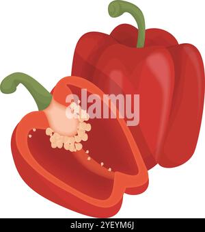 Vibrant Pepper Vegetable Icon Perfect for Culinary Graphics Stock Vector