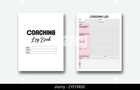 KDP Log Book Interior Vectors Stock Vector