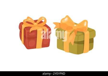 Gift, in cartoon style. Cozy isolated vector Stock Vector