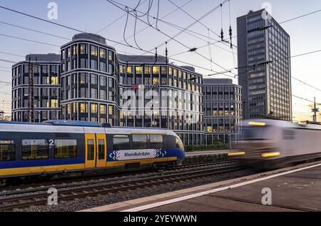 The headquarters of the logistics service provider DB Schenker AG, on Kruppstrasse, at the main railway station in Essen, North Rhine-Westphalia, Germ Stock Photo