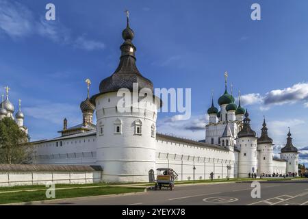 View of Rostov Kremlin from street, Russia, Europe Stock Photo