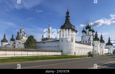 View of Rostov Kremlin from street, Russia, Europe Stock Photo