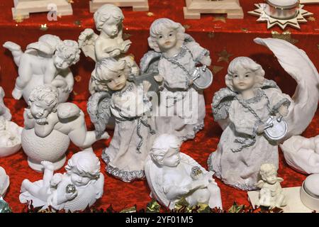 Figurines of angels at Christmas market in Vienna, Austria, Europe Stock Photo