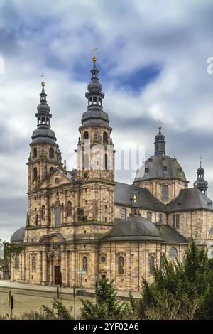 Fulda cathedral constitutes the high point of the Baroque district of Fulda, and is a symbol of the town, Germany, Europe Stock Photo