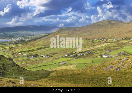 Landscape from Ring of Kerry in autumn, Ireland, Europe Stock Photo