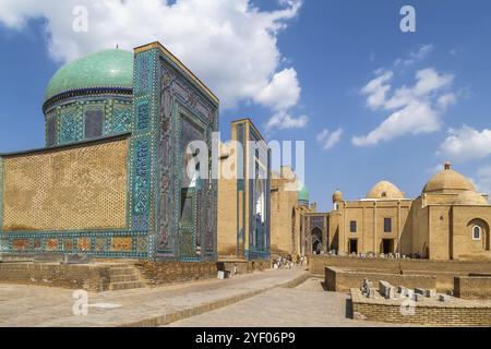 Complex of mausoleums Shahi Zinda in Samarkand, Uzbekistan, Asia Stock Photo