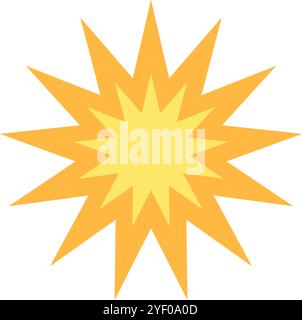 Vector sun element in a cartoon style. Wonders of the cosmos, astronomy science. The illustration is suitable for web design, online shop, print, and Stock Vector