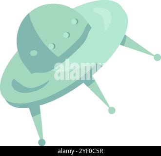 Vector unidentified flying object element in a cartoon style. Mystery of the cosmos, a UFO, Halloween symbol. The illustration is suitable for web des Stock Vector