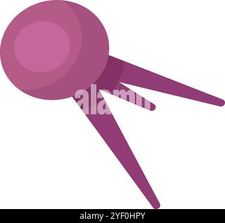 Vector satellite element in a cartoon style. Exploration of the universe symbol. Wonders of the cosmos, astronomy science. The illustration is suitabl Stock Vector
