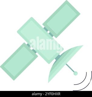 Vector communication satellite element in a cartoon style. Radio telecommunication symbol. Mobile transmission and reception. The illustration is suit Stock Vector
