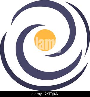 The Milky Way abstract vector element in a cartoon style. Wonders of the cosmos, astronomy science. The illustration is suitable for web design, onlin Stock Vector