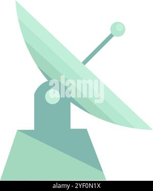 Vector radio telescope element in a cartoon style. Radio and Radar astronomy. Radio telecommunication symbol. The illustration is suitable for web des Stock Vector