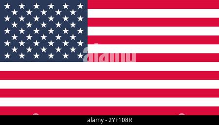 Vector illustration of the American flag. The flag is rectangular and features three horizontal stripes in red, white, and blue colors from top to bot Stock Vector