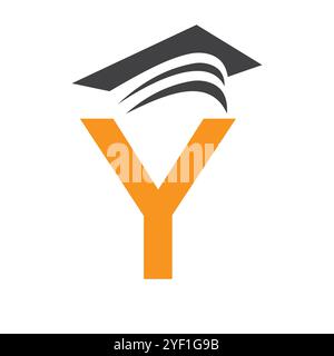 Letter Y Education Logo Concept With Graduation Hat. Education Hat Symbol Vector Stock Vector