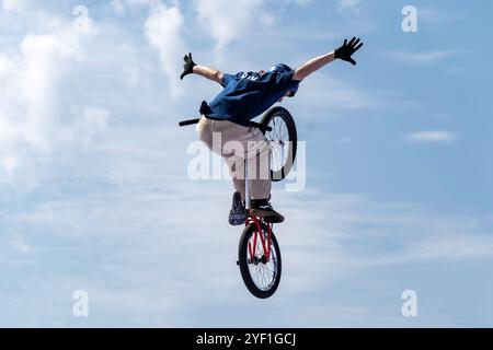 Rim Nakamura (JPN) competes in the Cycling BMX Freestyle Men's Park Final Stock Photo