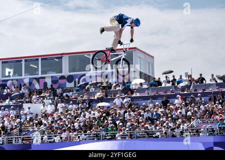 Rim Nakamura (JPN) competes in the Cycling BMX Freestyle Men's Park Final Stock Photo