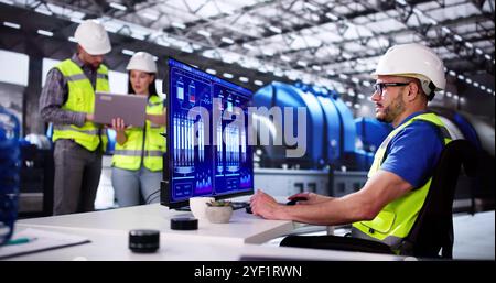 Man Working In Power Plant Electricity Generation Stock Photo