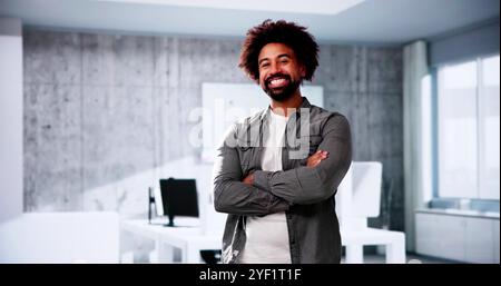 African American Business Man Director CEO In Office Stock Photo