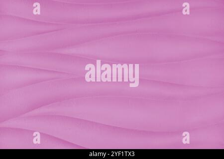 Plaster wall with volumetric relief surface wavy form pattern, pink gypsum texture panel. Interior decoration, design element. Wallpaper,background, b Stock Photo