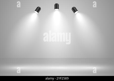Spotlight gray light rays room studio background for use in various ...