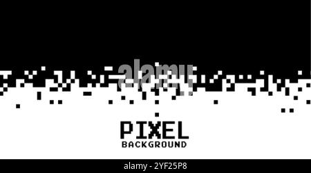 black and white pixels background in flat style Stock Vector Image ...