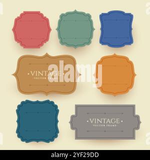 vintage frame labels set in retro colors Stock Vector Image & Art - Alamy