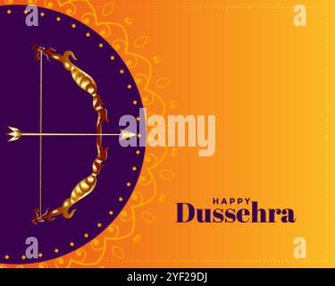 happy dussehra decorative greeting card design Stock Vector