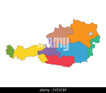 Austria map symbol shape, travel web flat concept icon symbol vector illustration . Stock Vector