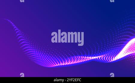 digital glowing purple particle wave background design Stock Vector ...