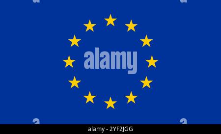 Flag of Europe, 16:9 Format, European Union Flag, Vector Images Stock Vector