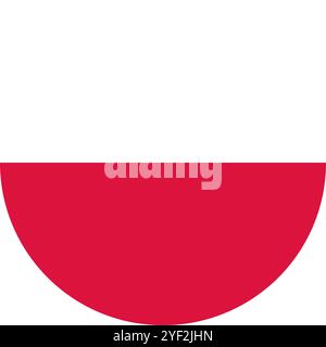 Poland Circle Flag, Circle Flag of Poland, Vector Images Stock Vector