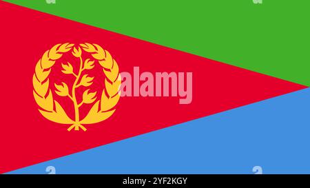 Flag of Eritrea, 16:9 Format, Eritrea Flag, Vector Images Stock Vector