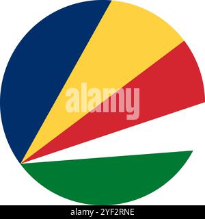 Seychelles Circle Flag, Circle Flag of Seychelles, Vector Images Stock Vector