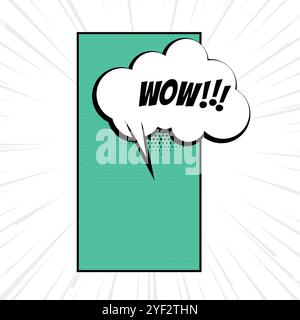 wow expression with comic chat bubble cloud Stock Vector