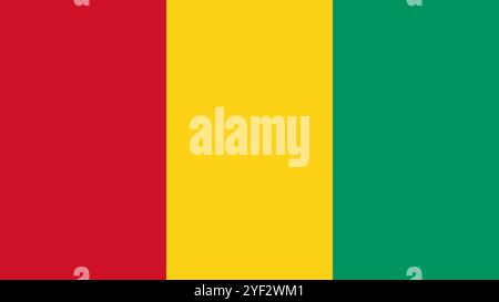 Flag of Guinea, 16:9 Format, Guinea Flag, Vector Images Stock Vector