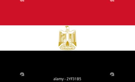 Flag of Egypt, 16:9 Format, Egypt Flag, Vector Images Stock Vector