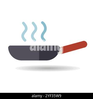 Frying pan vector icon. Kitchen appliance. Graph symbol for cooking web site design, logo, app, UI Stock Vector