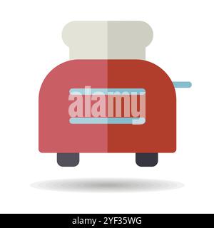 Toaster with toasts vector icon. Kitchen appliance. Graph symbol for cooking web site design, logo, app, UI Stock Vector