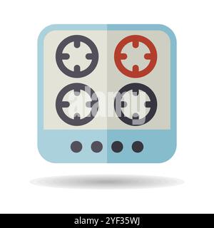 Cook top cooking panel, surface. Induction stove hob. Graph symbol for cooking web site design, logo, app, UI Stock Vector