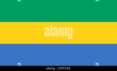 Flag of Gabon, 16:9 Format, Gabon Flag, Vector Images Stock Vector