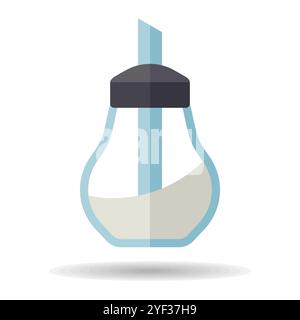 Sugar bowl shaker bottle vector icon. Kitchen appliance. Graph symbol for cooking web site design, logo, app, UI Stock Vector