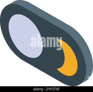 Toggle switch activating night mode on smartphone, featuring moon icon, promoting healthier sleep patterns and reducing blue light exposure Stock Vector
